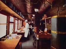 'Inside a Restaurant Car Kitchen on the L.M.S. Railway', 1926. Artist: Unknown.
