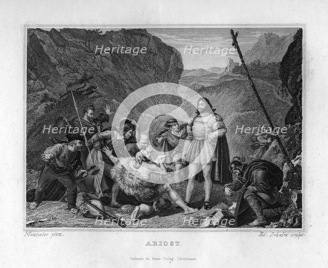 'Ariosto, respected by brigands', c1833. Artist: Edouard Schuler