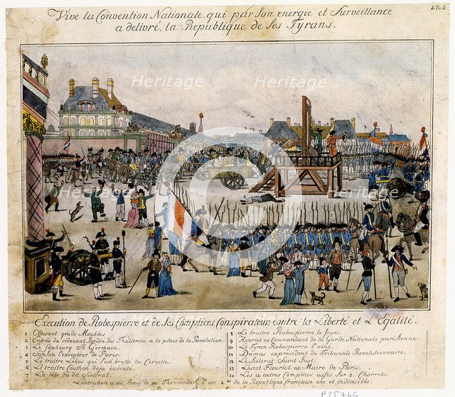 Execution of Robespierre and his accomplices, 1794. Artist: Unknown