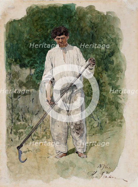 Mower, 1876. Creator: Il'ya Repin.