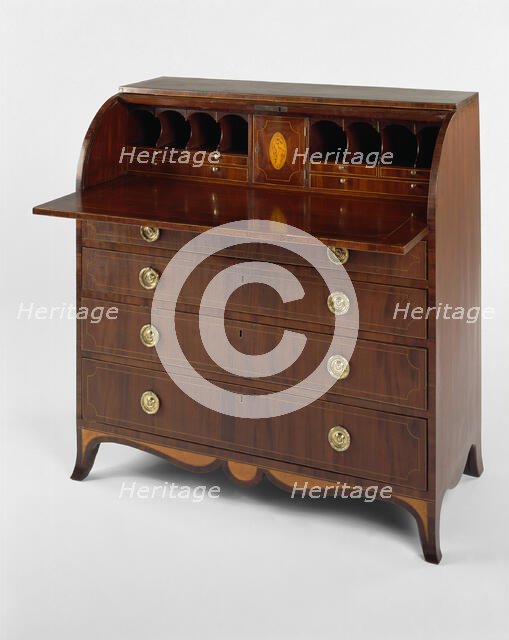 Cylinder Desk, 1785/93. Creators: John Bankston, Richard Lawson.
