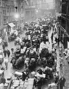 Billingsgate Market at 7am, London, 1937. Artist: Unknown