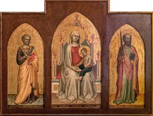 Madonna and Child Reading, between Saints Peter and Paul, First Half of 14th cen.. Creator: Daddi, Bernardo (1290-1350).