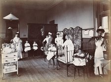 Johannesburg Hospital, South Africa: small hospital ward with nurses and children, c1905. Creator: Unknown.
