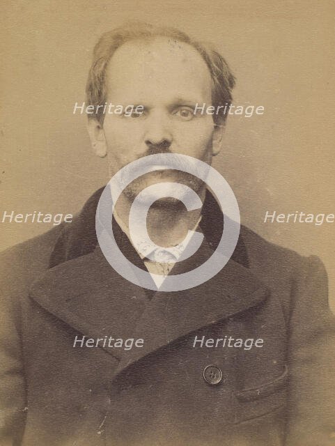 Soubrié. François. 39 ans, né à Livignac-le-Haut (Aveyron). Brûleur de café. Anarchiste. 1..., 1894. Creator: Alphonse Bertillon.