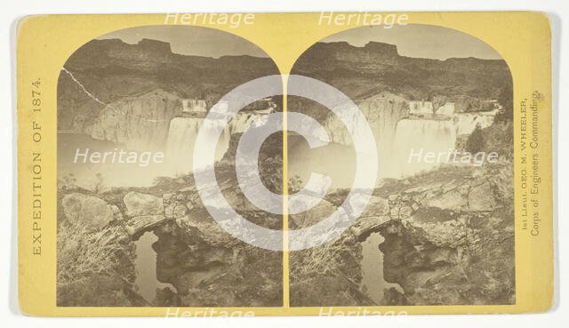 Shoshone Falls, Snake River, Idaho. Gorge and natural bridge, in the fore-ground, 1874. Creator: Tim O'Sullivan.