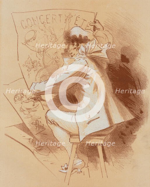 Dessin original pour la couverture des Maîtres de l'Affiche., c1896. Creator: Jules Cheret.