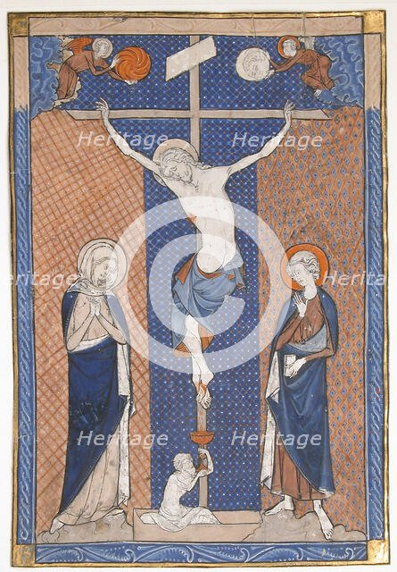 Manuscript Leaf with the Crucifixion, from a Missal, French, ca. 1270-80. Creator: Unknown.