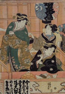 Courtesans in the theater, 1815-1819. Creator: Kunisada (Toyokuni III), Utagawa (1786-1864).