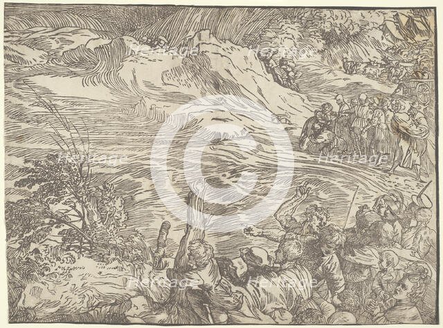 The Submersion of Pharaoh's Army in the Red Sea, c. 1515, printed 1549. Creator: Unknown.