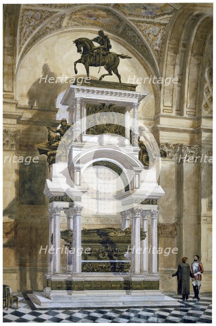 'Wellington's Monument in St Paul's Cathedral', City of London, 1877. Artist: Robert Whellock