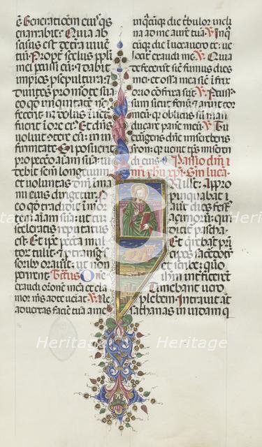 Missale: Fol. 131: Saint Luke with Bull, 1469. Creator: Bartolommeo Caporali (Italian, c. 1420-1503).