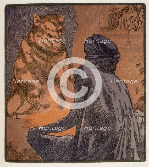 "The Miracle of Purun Bhagat"; scene from "The Jungle Book", 1919. Creator: Paul Jouve.