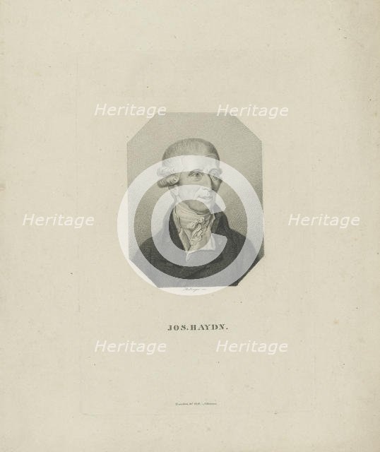 Portrait of the composer Joseph Haydn (1732-1809), 1818. Creator: Bollinger, Friedrich Wilhelm (1777-1825).