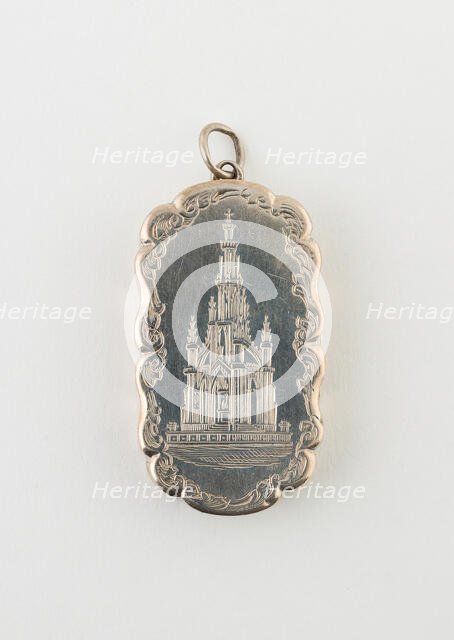Vinaigrette with View of Sir Walter Scott Memorial, Birmingham, c. 1876/77. Creator: Marked FM.