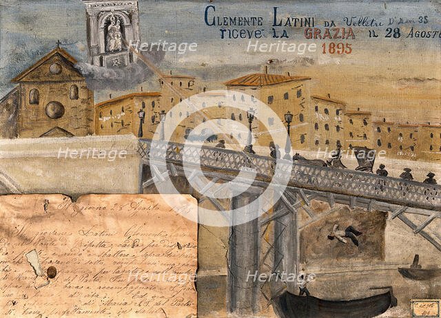 Clemente Latini of Velletri saved by the Madonna del Parto after falling off the Ponte di..., 1895. Creator: Unknown.