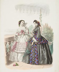 Fashion plate - Journal des Demoiselles VIII, 1857. Creator: Gilquin & Dupain.