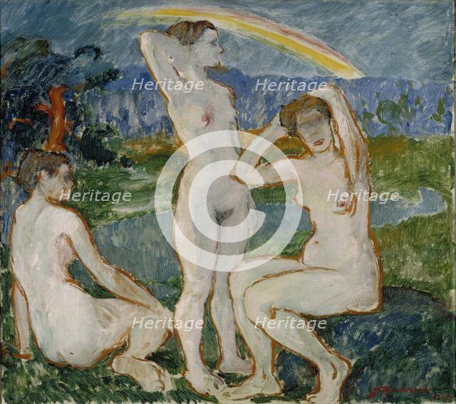 Bathing Women, sketch, 1912. Creator: Jalmari Ruokokoski.