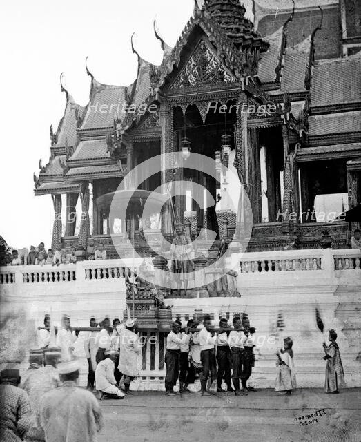 Siam (Thailand): the tonsurate ceremony of Prince Chulalongkorn, day 1, 1866. Creator: John Thomson.