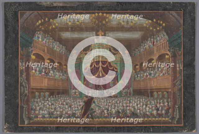 View of the royal lodge of the Schouwburg in Amsterdam with a performance for Willem V, 1768-1799 Creator: Anon.