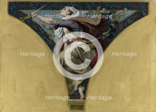 Esquisse pour la salle des Fêtes de l'Hôtel de Ville de Paris : La Lorraine, 1891. Creator: François Emile Ehrmann.