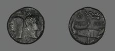 As (Coin) Portraying Augustus and Agrippa, 20 BCE-14 CE. Creator: Unknown.