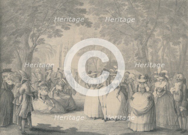 'In Carlton House Gardens', 1760-1820, (1920). Artist: William Dickinson.