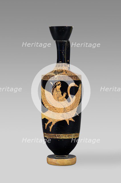 Attic red-figure lekythos depicting Aphrodite riding a flying swan, 5th century BC. Artist: Achilles Painter.