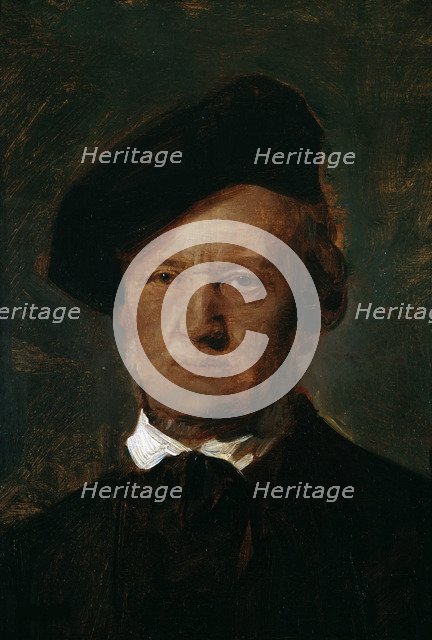 Portrait of Richard Wagner (1813-1883), c.1870. Creator: Lenbach, Franz, von (1836-1904).