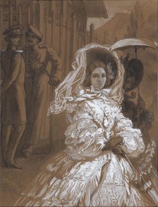 Princess Mary. Illustration to the novel A Hero of Our Time by Mikhail Lermontov, 1862. Artist: Vereshchagin, Vasili Vasilyevich (1842-1904)