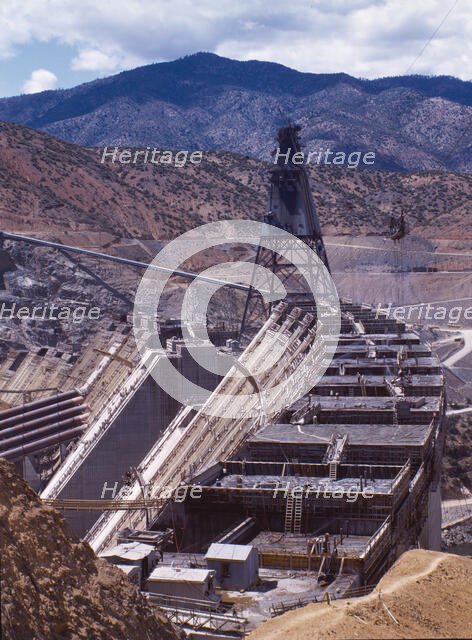 Shasta dam under construction, California, 1942. Creator: Russell Lee.