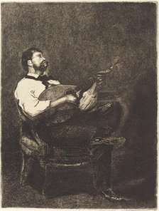 Guitar Player (Joueur de Guitare), 1861. Creator: Francois Bonvin.