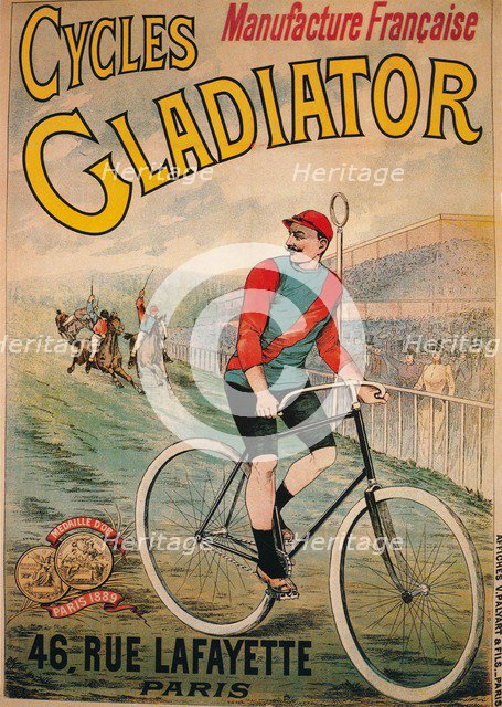 Advertisement for Cycles Gladiator bicycles, c1900. Artist: Unknown.