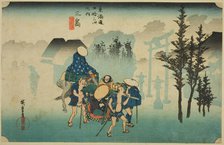 Mishima: Morning Mist (Mishima, asagiri), from the series "Fifty-three Stations of..., c. 1833/34. Creator: Ando Hiroshige.