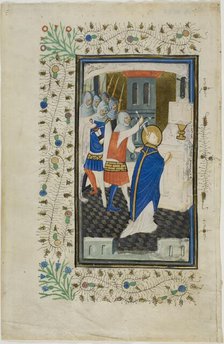 The Murder of Thomas Becket, page one, from a Book of Hours, 1430/40. Creator: Nicolas Brouwer.