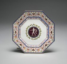 Plate from the Arabesque Service, France, 1785. Creators: Sèvres Porcelain Manufactory, Jacques Fontaine, Louis-Francois L'Ecot.