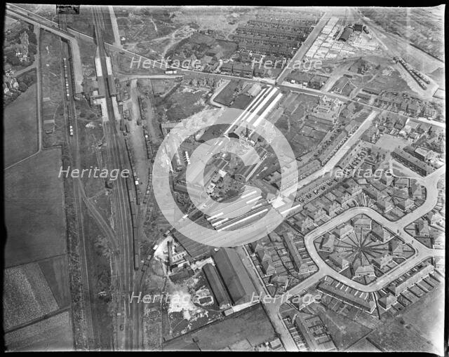 Nelson Drive, the Royles Ltd Engineering Works and Kinder and Co Wallpaper Works, Irlam, c1930s. Creator: Arthur William Hobart.