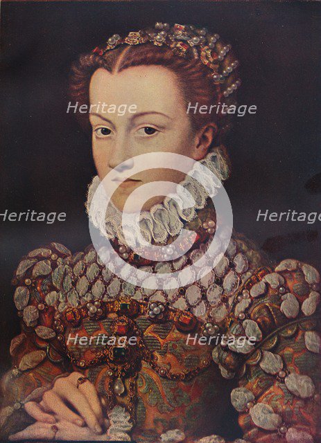 Elizabeth of Austria, (1554-1592), wife of King Charles IX (1550-1574), c1571, (1911). Artist: Francois Clouet