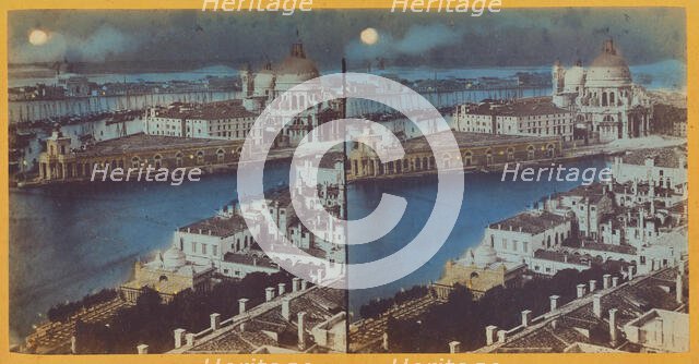 Bird's-eye view of Venice, about 1865. Creator: Unknown.