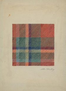 Plaid Woolen Blanket, c. 1938. Creator: Merkley, Arthur G..