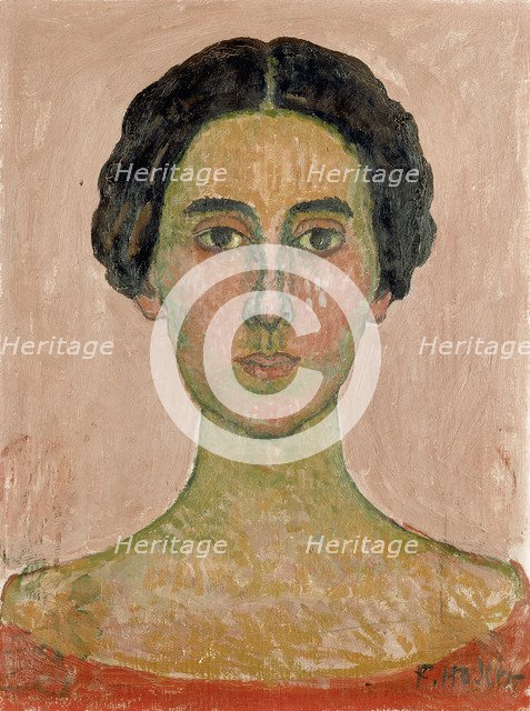 Portrait of Valentine Godé-Darel (Head of French woman). Artist: Hodler, Ferdinand (1853-1918)