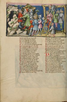 The Hanging of the Five Kings; Weltchronik, about 1400-1410. Creator: Unknown.