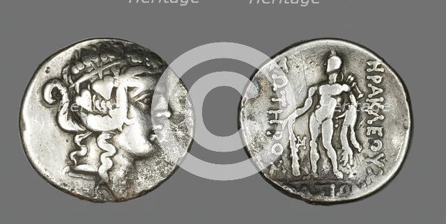 Tetradrachm (Coin) Depicting the God Dionysos, after 148 BCE. Creator: Unknown.