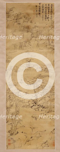 Strolling in a Misty Valley, 1649. Creator: Mei Qing.