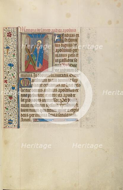 Saint Andrew; Arenberg Hours, early 1460s. Creator: Workshop of Willem Vrelant.