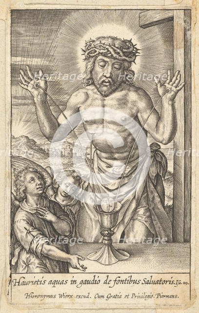 The Blood of the Redeemer Venerated by Two Angels, before 1619. Creator: Hieronymous Wierix.