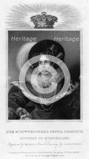 Frederica Sophia Charlotte, Duchess of Cumberland, 1830. Artist: Unknown