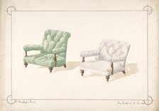 Designs for Two Chairs, 1841-84. Creator: Charles Hindley & Sons.