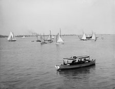 D.B.C.Y. [Detroit Boat Club yacht] regatta, part of the fleet, between 1900 and 1910. Creator: Unknown.