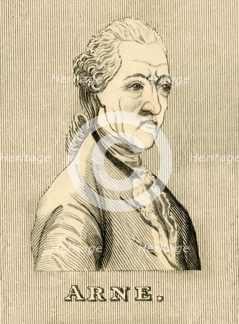 'Arne', (1710-1778), 1830. Creator: Unknown.